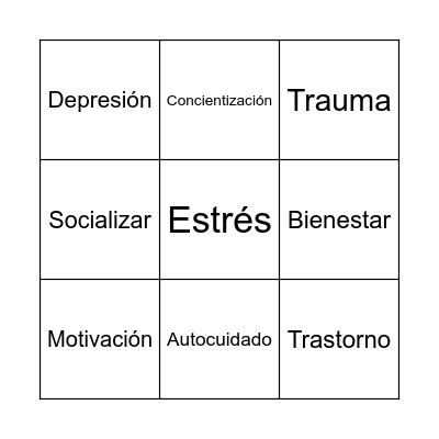 Bingo Salud Mental Bingo Card