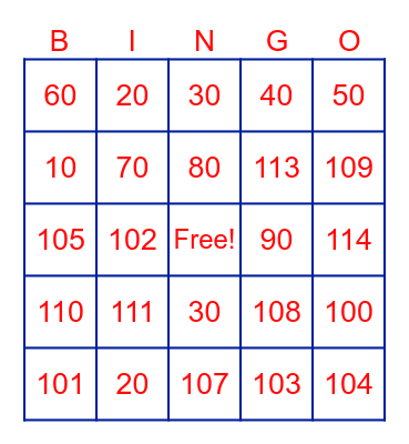 Traffic Signs Bingo Card