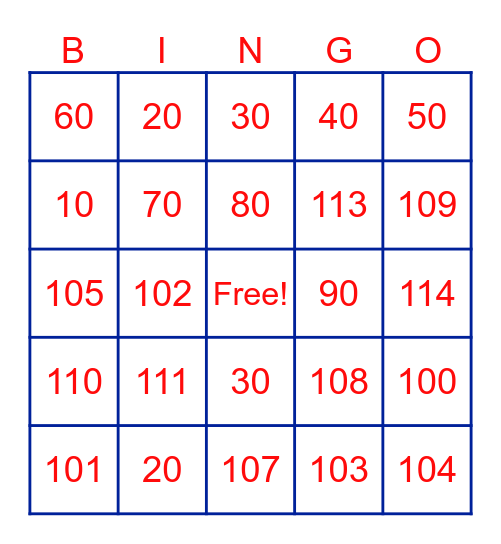 Traffic Signs Bingo Card
