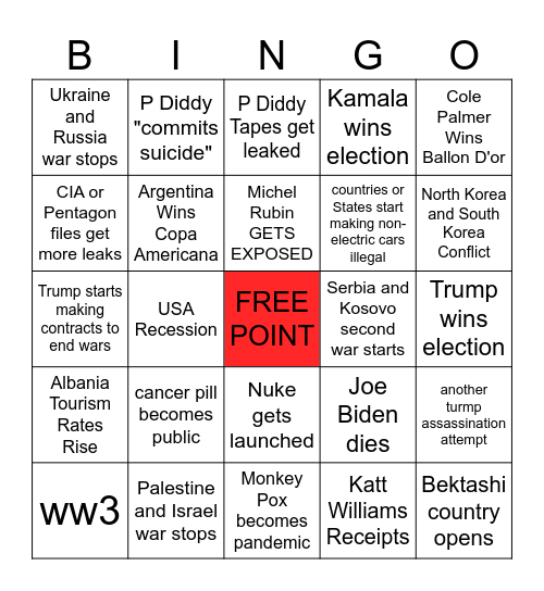 2025 bingo Card