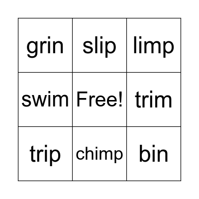 Chimp with a Limp Bingo Card