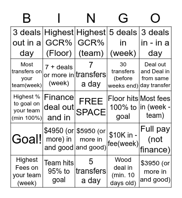 DC Bingo Card