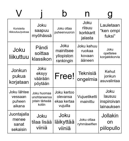 Vujubingo Card