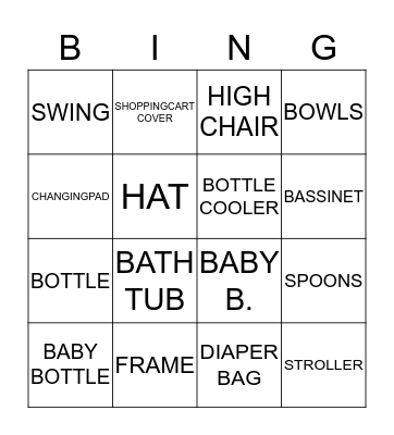 NATALIE AND STEVE'S BABY SHOWER BINGO Card