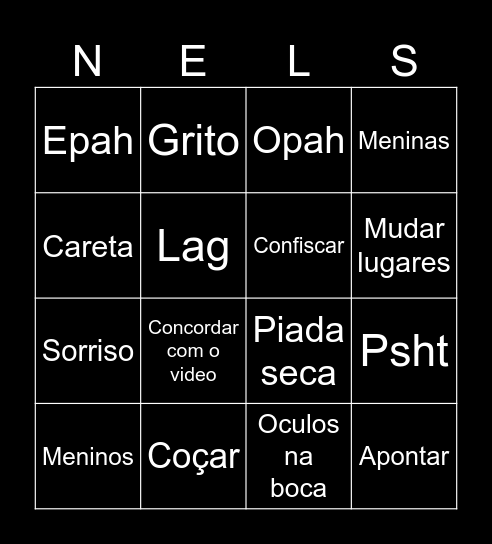Nelson bingo Card