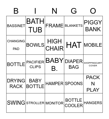NATALIE AND STEVE'S BABY SHOWER BINGO Card