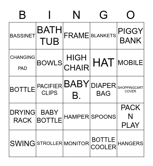 NATALIE AND STEVE'S BABY SHOWER BINGO Card