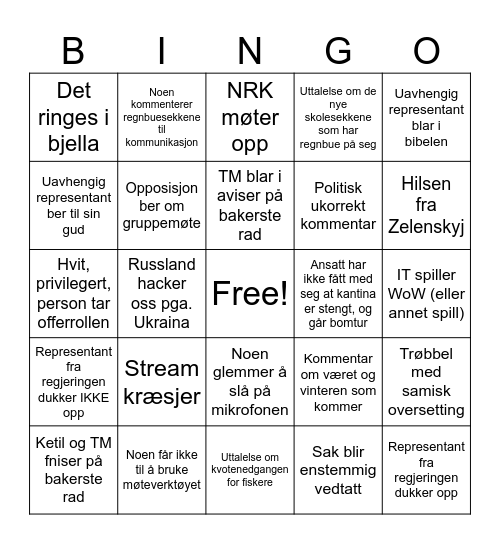 FT Bingo Card