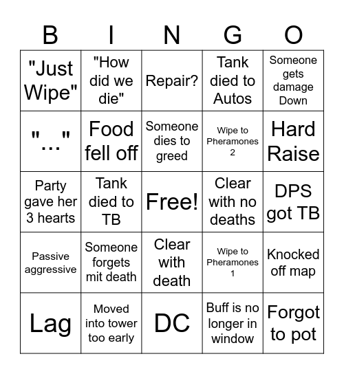 M2S Bingo Card