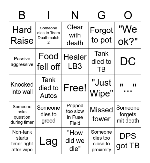 M3S Bingo Card