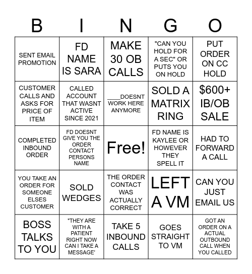 GDS Bingo Card