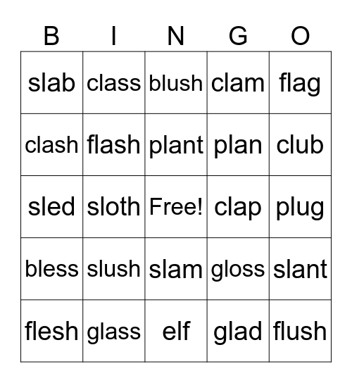 l-blend bingo Card