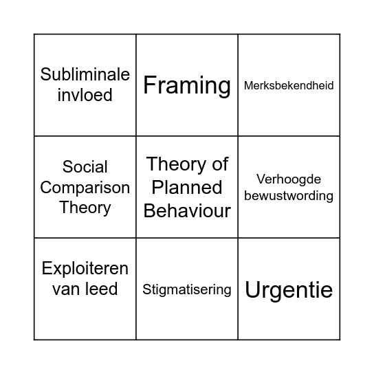 Persuasief Bingo! Bingo Card