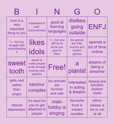 shikuhime kinnie bingo Card