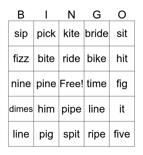 Automaticity 2 Bingo Card
