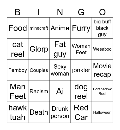 Reels Bingo Card