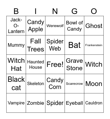 Halloween Bingo Card