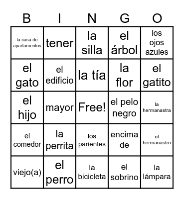 Capítulo 2- La casa y la Familia Bingo Card