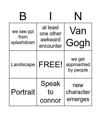 ART Bingo Card