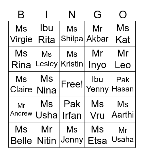 BMS GATHERING Bingo Card