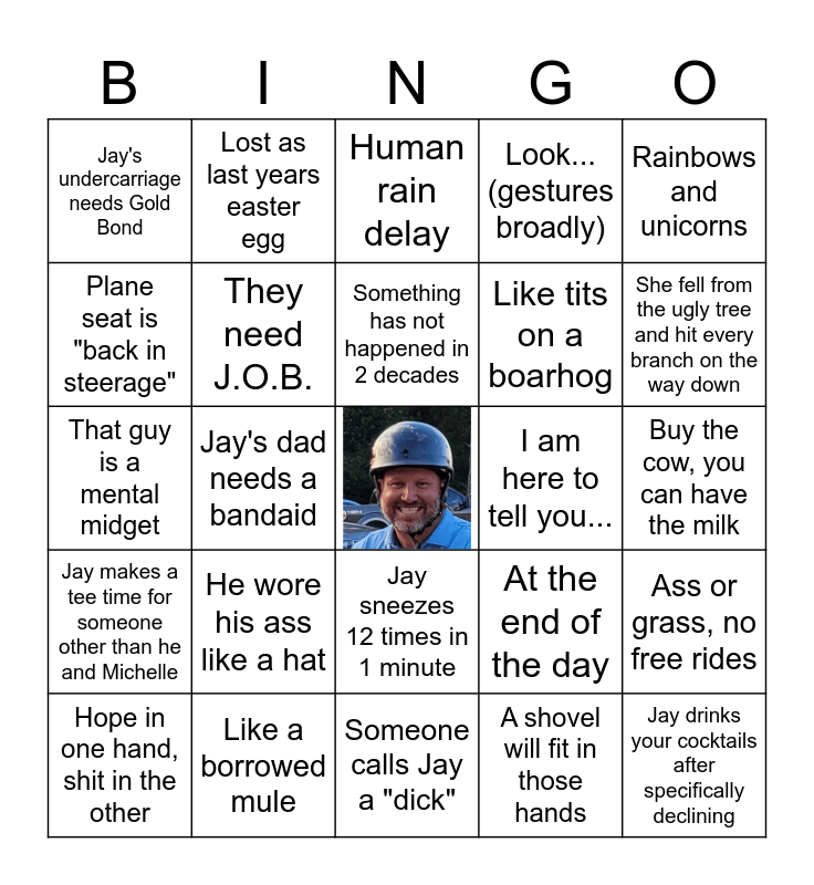 50 years of Jay'isms Bingo Card