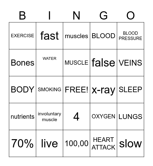 HEALTHLY  HEART Bingo Card