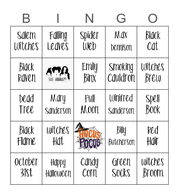 Hocus Pocus Bingo Card