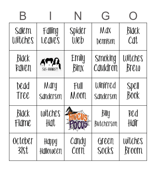 Hocus Pocus Bingo Card