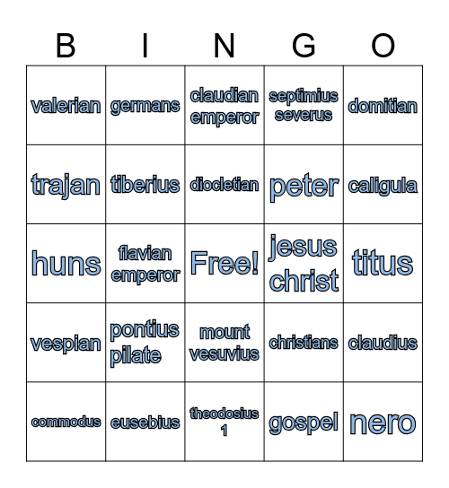 History Chapter 8 Bingo Card