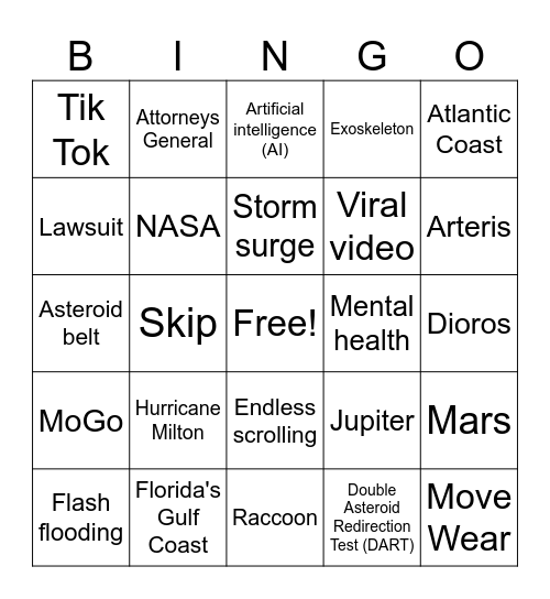 CNN 10 10/10/24 Bingo Card