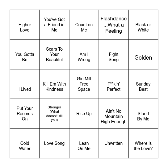 Positivity Please Bingo Card