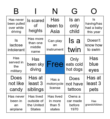 Find Someone Who… Bingo Card