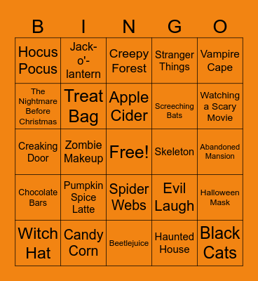 CX Week - Spooky Bingo Card