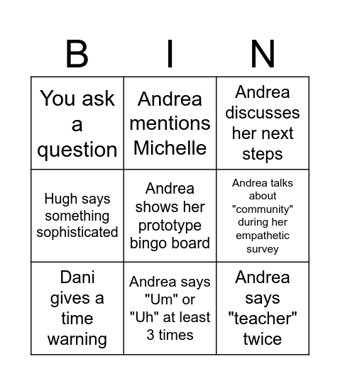 The Mosaic Bingo (BIN) Bingo Card