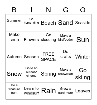 The Seasons Bingo Card