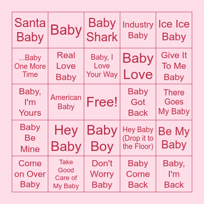 Baby Bingo Card