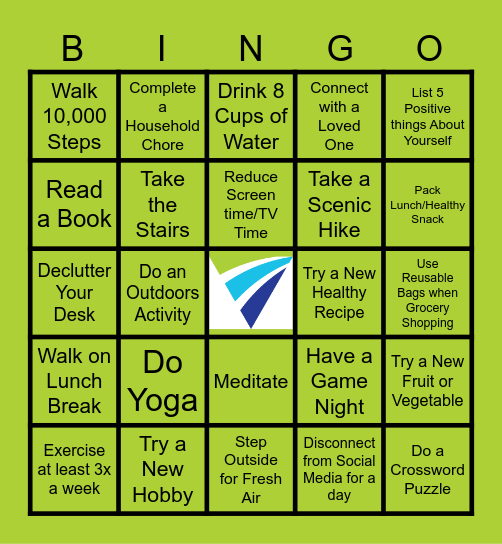 Wellness Bingo Card