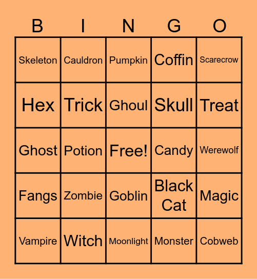Halloween Bingo! Bingo Card