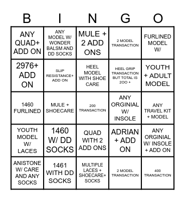 SMITH ST BINGO Card