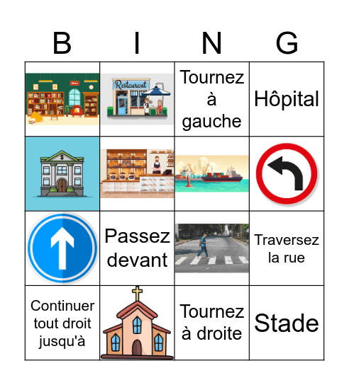 LIEUX DE LA VILLE Bingo Card