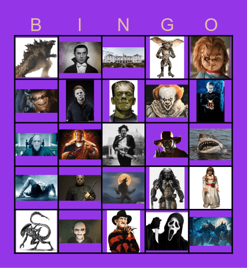 SCARY MOVIE MONSTER BINGO Card