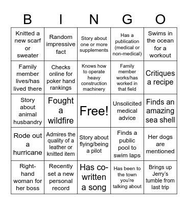 Eileen is Awesome Bingo Card