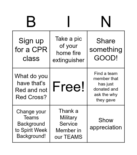 Let's Red Out Bingo Card