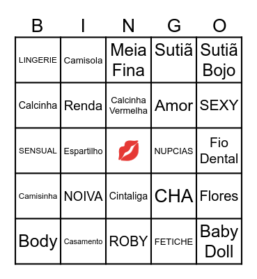 CHÁ  DE LINGERIE DA THY Bingo Card