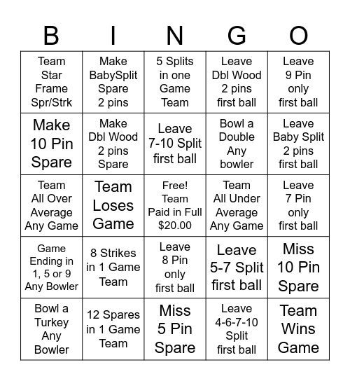 Wednesday Night Mixers Bingo Card