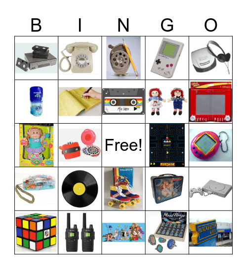 Blast from the Past Bingo Card