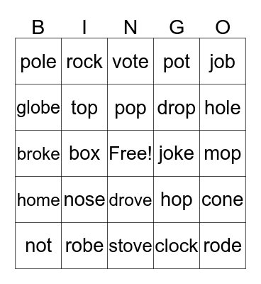 Automaticity 3 Bingo Card