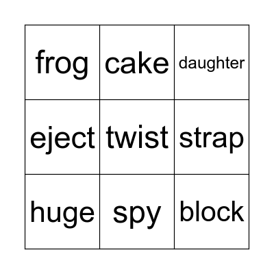 Anchor Words (1-28) Bingo Card