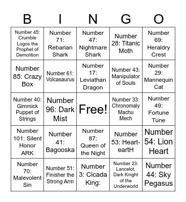 90 Bingo Card