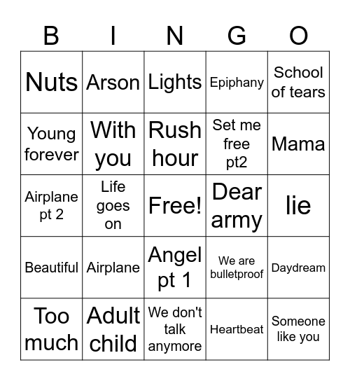 @Pompom_pie Bingo Card